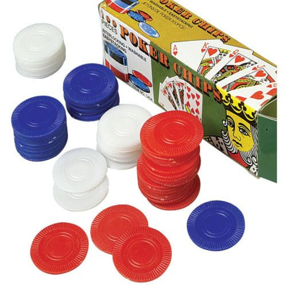 , Poker Chips (100 Pieces), Includes one box of 100 assorted poker