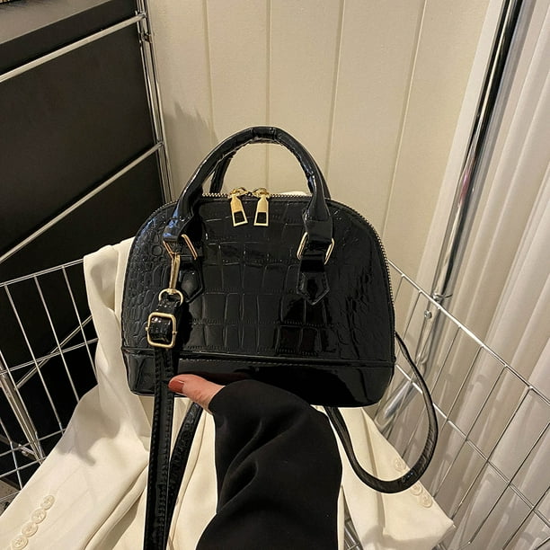 Bolso de viaje de moda de cuero PU con textura Retro para mujer con patrón de cocodrilo