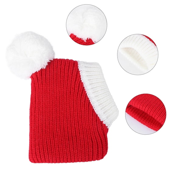 LOLIPPYY Red Woolen Santa Hat for Dogs, 1 Set Holiday Photo Props for Weekend Parties