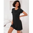 thumbnail image 2 of Ekouaer 3 Pack Nightgowns for Women Short Sleeve Sleepshirt Button Down Nightshirt Soft Pajamas Dress Casual Sleepwear, 2 of 6