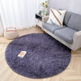thumbnail image 6 of TWINNIS Round Rug Soft Fluffy Circle Rugs Shaggy Area Carpets for Bedroom, Baby Room,Nursery Room,6'x6',Gray Purple, 6 of 6