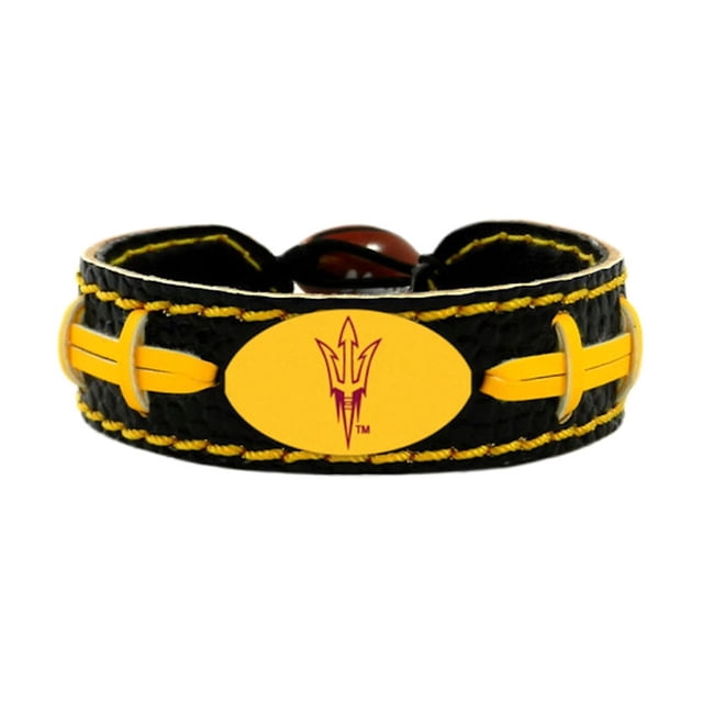 NCAA Arizona State Sun Devils Pitchfork Logo Team Color Gamewear Leather Football Bracelet