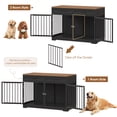 thumbnail image 5 of Homfa Dog Crate Furniture with 2 Drawers, 47.2 in Wooden Indoor Dog Cage Table with Divider, Black, 5 of 7