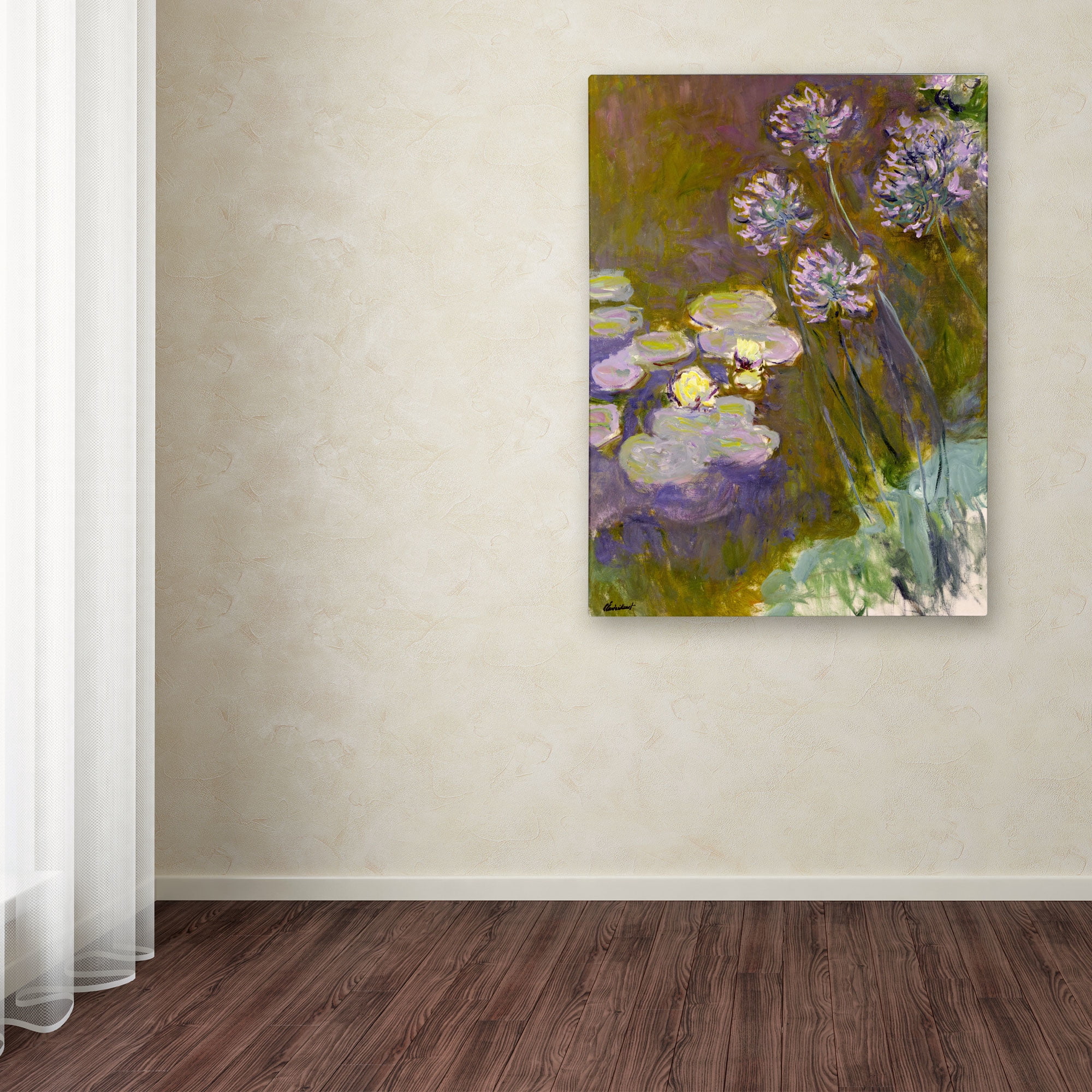 Trademark Fine Art "Waterlilies and Agapanthus" Canvas Art by Claude Monet