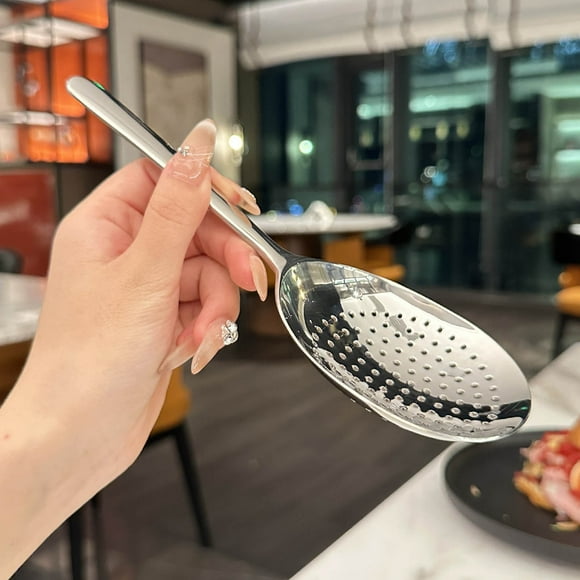 Meitianfacai Soup Ladle Stainless Steel Table Spoon Stainless Steel High-color Value Dinner Sharing Spoon Spoon Spoon Household Leakage Tableware Spoon