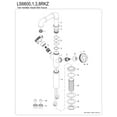 thumbnail image 3 of Kingston Brass LS6600RKZ Wendell Double-Handle Vessel Faucet with Knurled Handle, Matte Black, 3 of 4