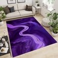 thumbnail image 2 of Nordic Light Luxury Black Purple Area Rugs, Abstract Smoke Indoor Non-Slip Kids Rugs, Machine Washable Breathable Durable Carpet for Teen Room Home Decor 5x7ft, 2 of 7