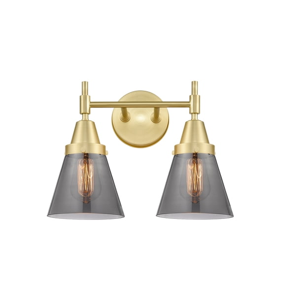 Innovations 447-2W-SB-G63-LED Caden 2 Light 17 inch Bath Vanity Light, Satin Brass