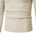 thumbnail image 3 of TFEOQRY Men's Mock Neck Sweater Ribbed Knitted Long Sleeve Solid Pullover Fall Winter Thermal Tops Beige, 3 of 5