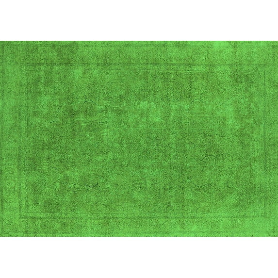 Ahgly Company Indoor Rectangle Oriental Green Industrial Area Rugs, 2' x 4'