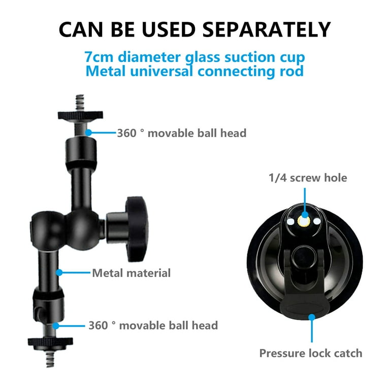 Universal Car Phone Mount, Car Windshield Suction Cup Mount Dash Cam Holder  Compatible with iPhone Samsung Insta360 GoPro Accessories and Truck