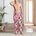 thumbnail image 5 of Uemuo Makeup Pattern Men's Wide Leg Palazzo Lounge Pants with Pockets Light Weight Loose Comfy Casual Pajama Pants-Large, 5 of 9