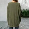 thumbnail image 4 of CEHVOM Blouse Décontractée à Manches Longues Col Rond Unie avec Poche pour Femmes Été, 4 of 6