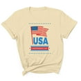 thumbnail image 2 of HOMADLES Men Flag Graphic Tee Independence Day Crewneck Muscle Stretch T Shirt Short Sleeve Beige L, 2 of 5