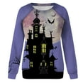 thumbnail image 4 of Hauts pour Femmes Décontractés Élégants 2023 Imprimé Halloween Manches Longues Col Rond Pull Décontracté à Capuche Costumes d'Halloween pour Femmes en Solde, 4 of 5