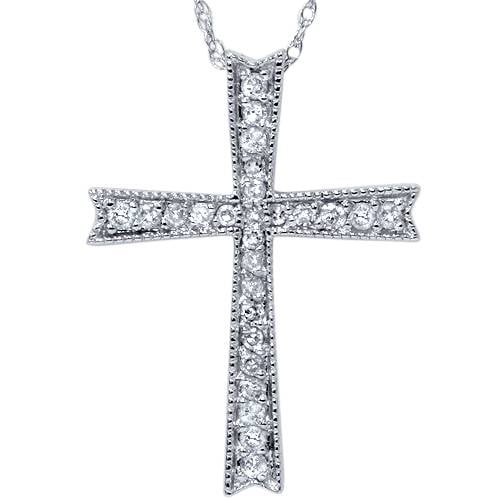 Pompeii 1/4ct Diamond Cross 14K White Gold (G/H,I2)