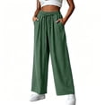 thumbnail image 7 of Tumotour Linen Pants for Women Plus Size Athletic Workout Running Slacks Drawstring Pocket Wide-Leg Pants Summer Beach Trousers, 7 of 7