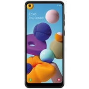 Angle View: Straight Talk SAMSUNG SM-A215UZKAXAA Galaxy A21 6.5" 32GB ROM 3GB RAM, Prepaid Smartphone, Black - Android 10 (Refurbished)