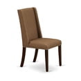 thumbnail image 6 of 7 Piece Dining Set - Rectangle Table & 6 Upholstered Parson Chairs - Mahogany Finish, 6 of 6