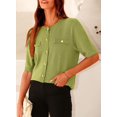 thumbnail image 4 of Suéter PRETTYGARDEN Verde Aguacate con Botones Talle Grande, 4 of 8