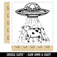 thumbnail image 2 of Alien UFO Abducting a Cow Square Rubber Stamp Stamping Scrapbooking Crafting - Large 2.75in, 2 of 7