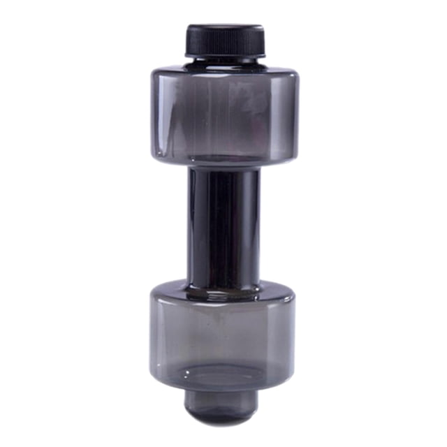 Botellas de agua potable con forma de mancuerna, de PETG, ecológicas y de gran capacidad. 550ml Negro
