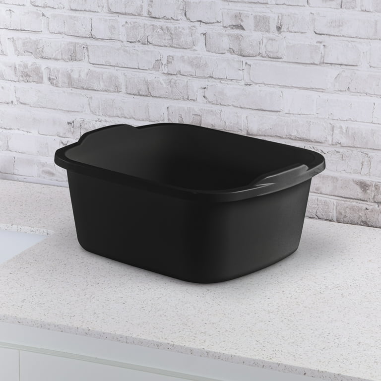 Sterilite 18 Qt. Dishpan Plastic, Black