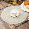 thumbnail image 3 of Nvzi Round Placemats Set of 6 Braided Circle Place Mat Washable 15 inch Table Mats for Kitchen Dining Table Mixed Color (Ivory, 6), 3 of 5