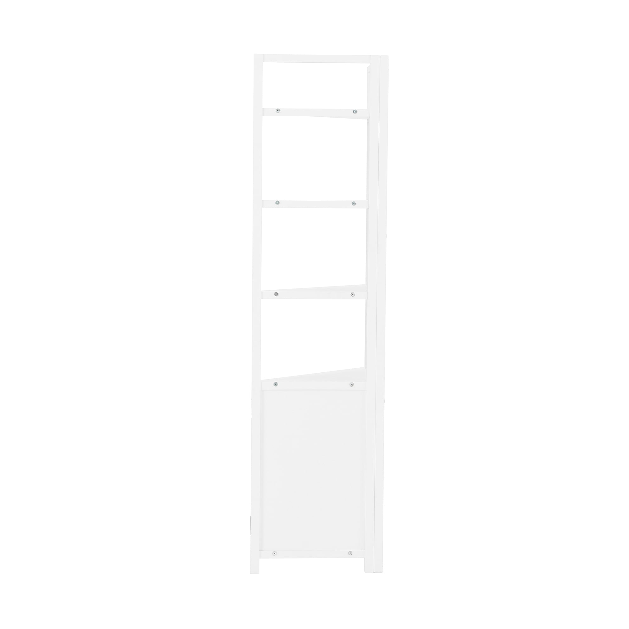 Alaterre Furniture Dover 25"W x 68"H Corner Storage Cabinet with 2 Doors and Open Shelving