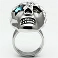 thumbnail image 3 of High polished (no plating) Stainless Steel Ring with Top Grade Crystal in Capri Blue for Women Capri Blue Stone Color Style TK669 Size 6, 3 of 5