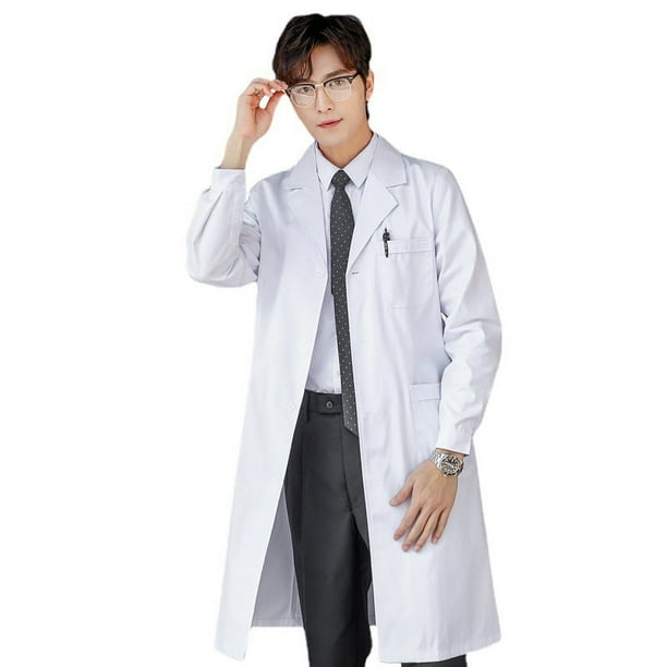 Bata blanca de manga larga para mujer, ropa de médico con logotipo, bata de aislamiento de manga corta para hombre, bata de laboratorio, ropa de trabajo para estudiantes y enfermeras