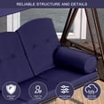 thumbnail image 4 of PURPLE LEAF 3-Seat Deluxe Outdoor Patio Porch Swing with Weather Resistant Steel Frame, Adjustable Tilt Canopy, Cushions and Pillow Included, Navy Blue, 4 of 11