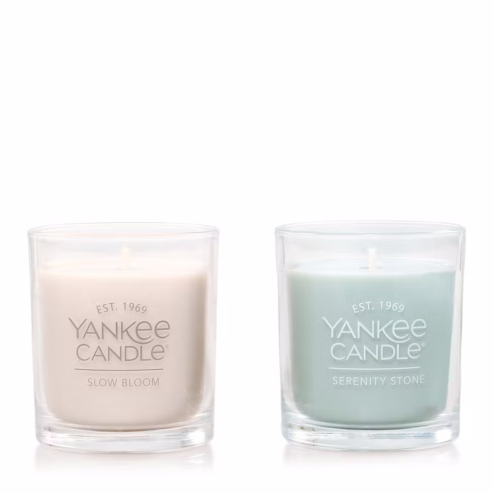thumbnail image 2 of Yankee Candle LITTLE LUXURIES Spa Inspired Scented 2 Tumbler Candle Boxed Gift Set - Slow Bloom and Serenity Stone 2 pc Set, 2 of 3