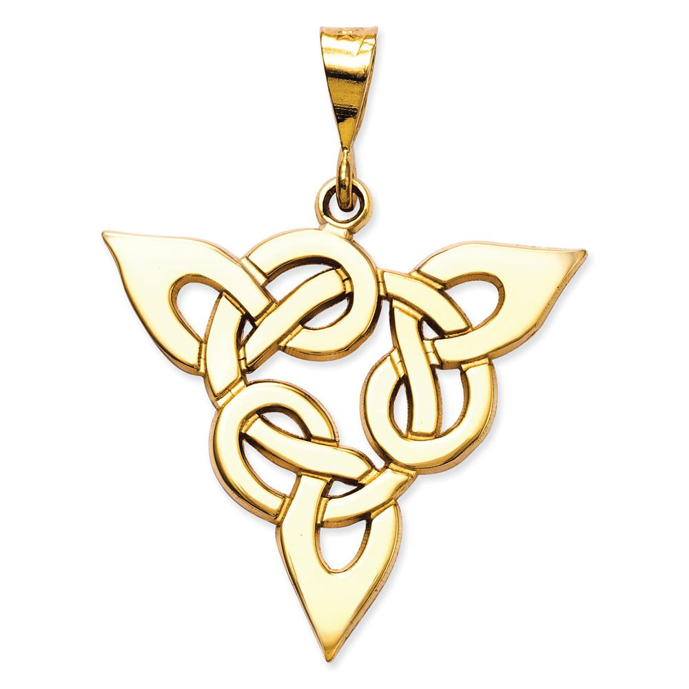 Elegant 10k Gold Endless Celtic Knot Heart Infinity Charm Pendant