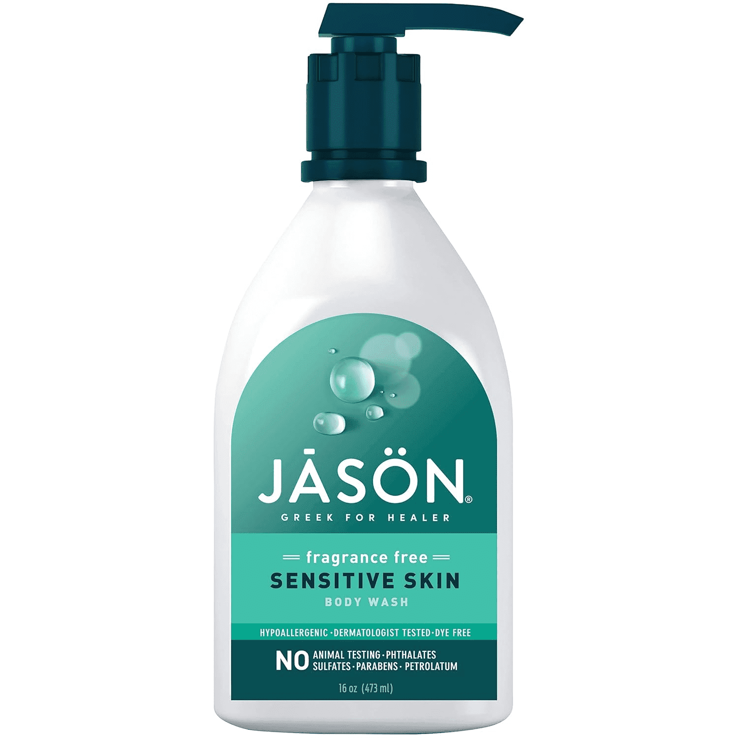 (6 pack) Jason Sensitive Body Wash, Fragrance Free, 16 oz