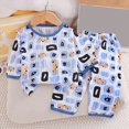 thumbnail image 2 of TOWED22 Little Boy Space Pajama Set Cotton Dinosaur Long Sleeve Pjs Fall Winter Sleepwear 6-12 Months 12-24 Months 2t 3t 4t 5t 6t 7t 8t 9t Children,Blue,4-5 Y, 2 of 4