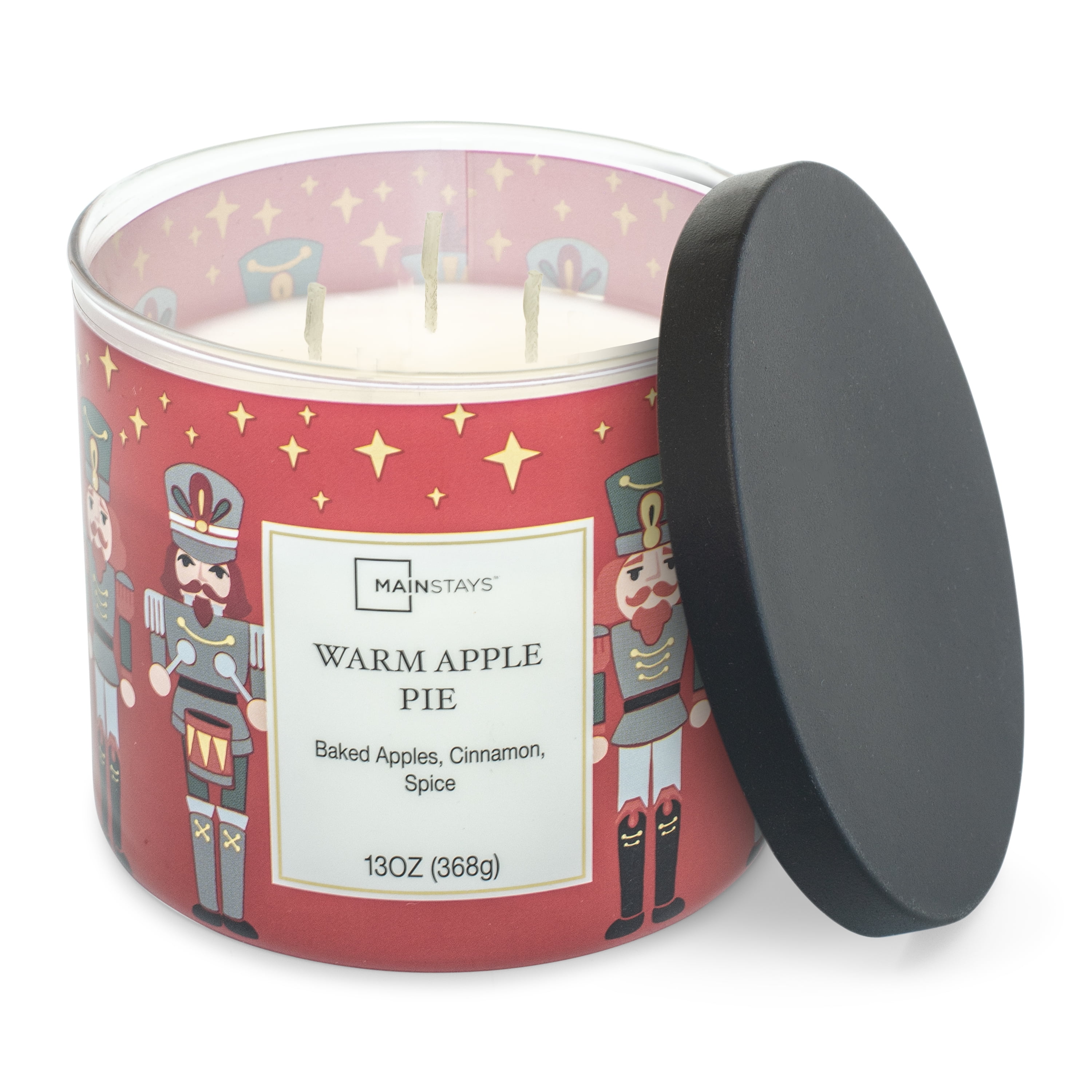Mainstays Warm Apple Pie Scented 3-Wick Jar Candle, 13 oz