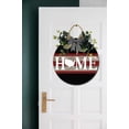 thumbnail image 3 of Home Sign for Front Door, Decor for Farmhouse Porch Decorations, Round Wooden Hanging Sign Housewarming Gift for Home Outdoor Indoor, 3 of 8