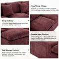 thumbnail image 5 of 107.9" Cloud Sectional Sofa Upholstered Sofa Couch with Side Pockets and Double-layer Cushion, Free-combined Sectional Sofa Full-compressed Sofa for Living Room, Apartment, Small Space, Red, 5 of 9