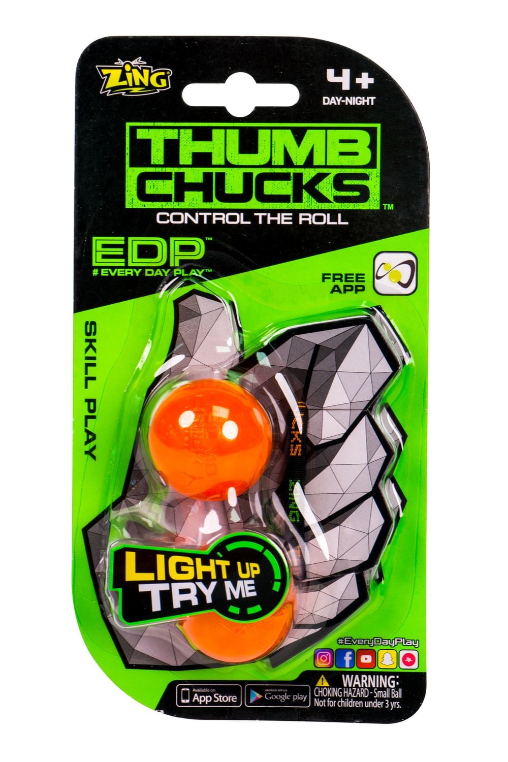 Zing Thumb Chucks Skill Play Orange Toy