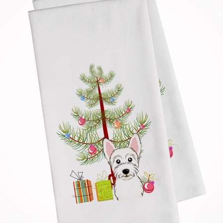 

Caroline s Treasures BB1598WTKT Christmas Tree and Westie White Kitchen Towel Set of 2 Dish Towels 19 X 25 multicolor