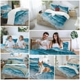 thumbnail image 5 of Abstract Beach Waves Bedding Duvet Cover Set Twin Size 4 Pieces Watercolor Blue Ocean Bedding Set with Zipper Closure, 1 Comforter Cover 68x86 Inches 1 Flat Sheet & 2 Pillow Cases, 5 of 7