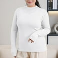 thumbnail image 5 of fatyb Plus Size Tops for Women Mock Neck Casual Undershirts Long Sleeve Pullover Comfortable Shirts, 5 of 7
