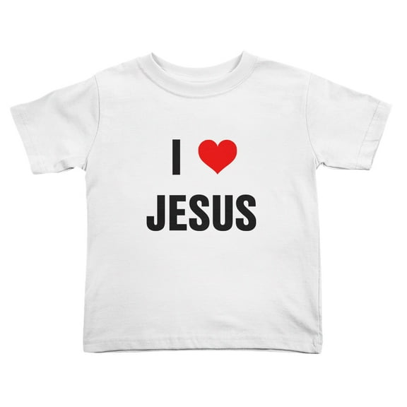 I Love Jesus Heart Cute Toddler Tshirts for Boys Girls (White, Youth XL)