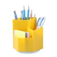 thumbnail image 6 of Qyaukm 360° Rotating Pen Holder 3 Grid Pen Holder Holder Office Supplies Storage Desktop Arrangement Cute Pencil Cup Pot for Home Office Teens, 1Pc Pen Holder, 6 of 9