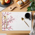 thumbnail image 2 of Cherry Blossom Placemats Set of 8 Spring Pink Floral Branches Watercolor Place Mats Indoor Wipeable Table Mats Washable Cloth Dining Table Placemats for Kitchen Holiday Party Home Decor 13x19 Inch, 2 of 9