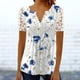 thumbnail image 3 of Blusa femenina con cuello en V y botones impresos para mujer para deportes al aire libre (Azul S) FLhrweasw Para estrenar, 3 of 7