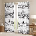 thumbnail image 2 of jejeloiu Western Cowboy Tribal Black Out Curtains,Rustic Farmhouse Cabin Curtains Pack of 2 (42x63 Each),White Gray Bedroom Curtains For Boys Teens,Luxury Bedroom Decor, 2 of 6