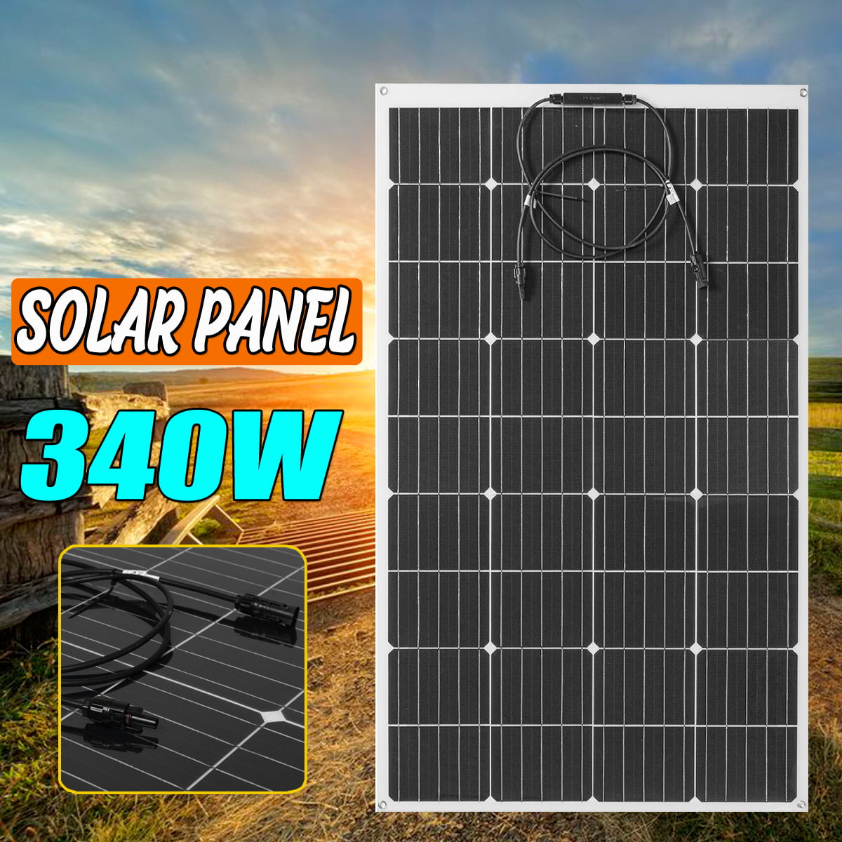 120/240/340 Watt 18 Volt Off Grid Solar Premium Kit with Monocrystalline Solar Panel Walmart