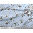 thumbnail image 2 of Soimoi Blue polyester Crepe Fabric Floral Scissor & Dots Printed Craft Fabric by the Yard 42 Inch Wide, 2 of 3